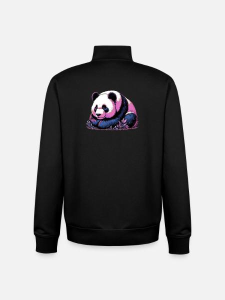 Panda - Unisex Organic Zip Sweatshirt by Stanley/Stella - black