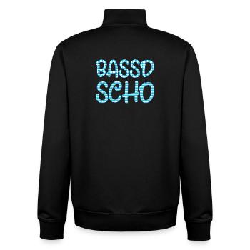 Bassd scho - Unisex Organic Zip Sweatshirt von Stanley/Stella - Schwarz - Hinten - AI Model Male 185 light (185cm)
