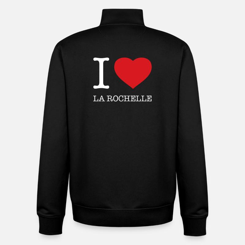 J’ADORE LA ROCHELLE - Sweat zippé unisexe en coton bio Stanley/Stella - noir