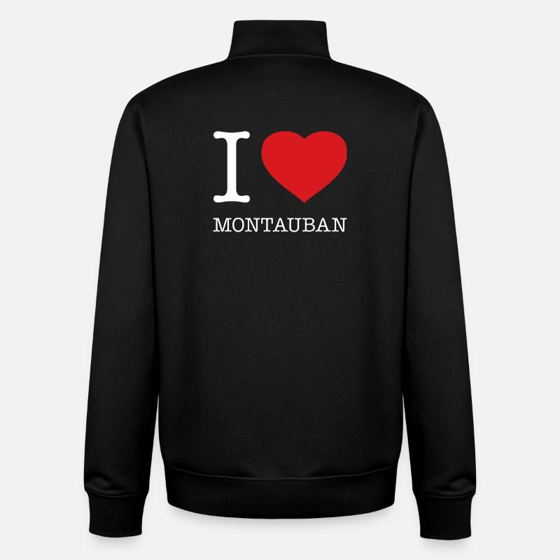 J’ADORE MONTAUBAN - Sweat zippé unisexe en coton bio Stanley/Stella - noir