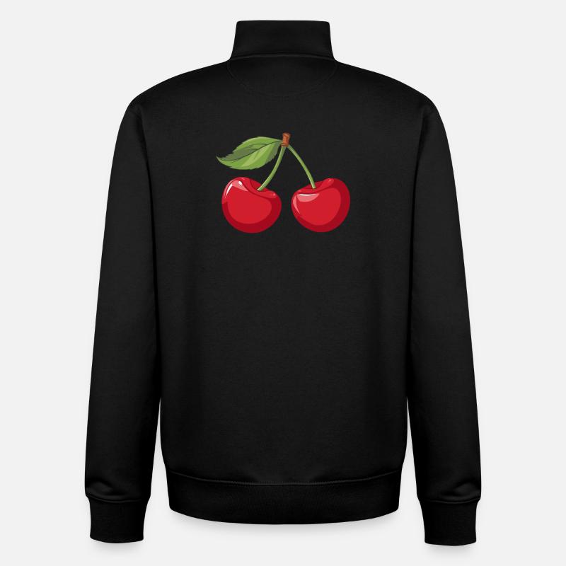 Lebendige Kirsche Illustration - Unisex Organic Zip Sweatshirt von Stanley/Stella - Schwarz