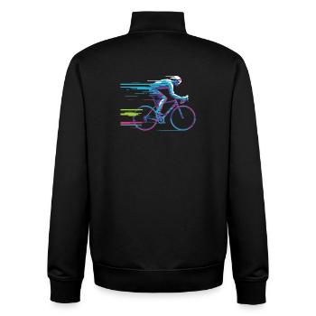 Evolve Your Ride – Glitch Cycling Concept - Unisex Organic Zip Sweatshirt by Stanley/Stella - black - Back - AI Model Male 185 light (185cm)
