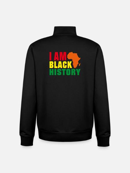 I am Black History - Unisex Organic Zip Sweatshirt by Stanley/Stella - black