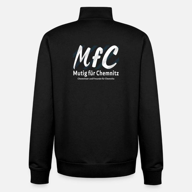 Chemnitz Courageux pour Chemnitz - Sweat zippé unisexe en coton bio Stanley/Stella - noir