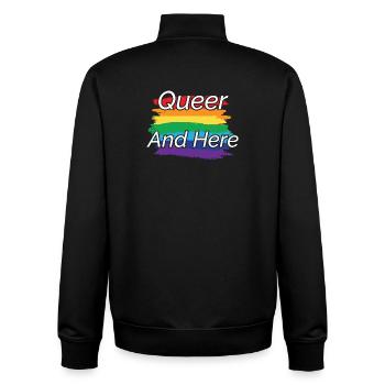 Queer Pride Rainbow Design - Unisex Organic Zip Sweatshirt by Stanley/Stella - black - Back - AI Model Male 185 light (185cm)