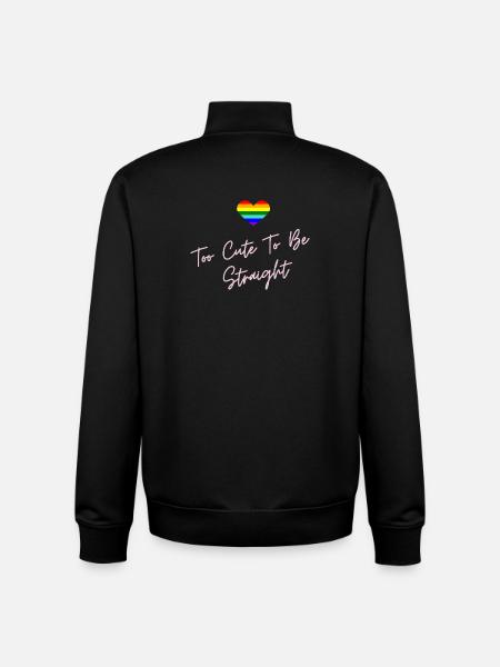 Rainbow Heart Pride LGBTQ Design - Unisex Organic Zip Sweatshirt by Stanley/Stella - black
