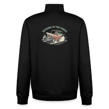 Bathing in the Curve - Unisex Organic Zip Sweatshirt by Stanley/Stella - black - Back - AI Model Male 185 light (185cm)