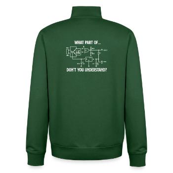Welchen Teil der Schaltung verstehst du nicht? - Unisex Organic Zip Sweatshirt von Stanley/Stella - Flaschengrün - Hinten - AI Model Male 185 dark (185cm)