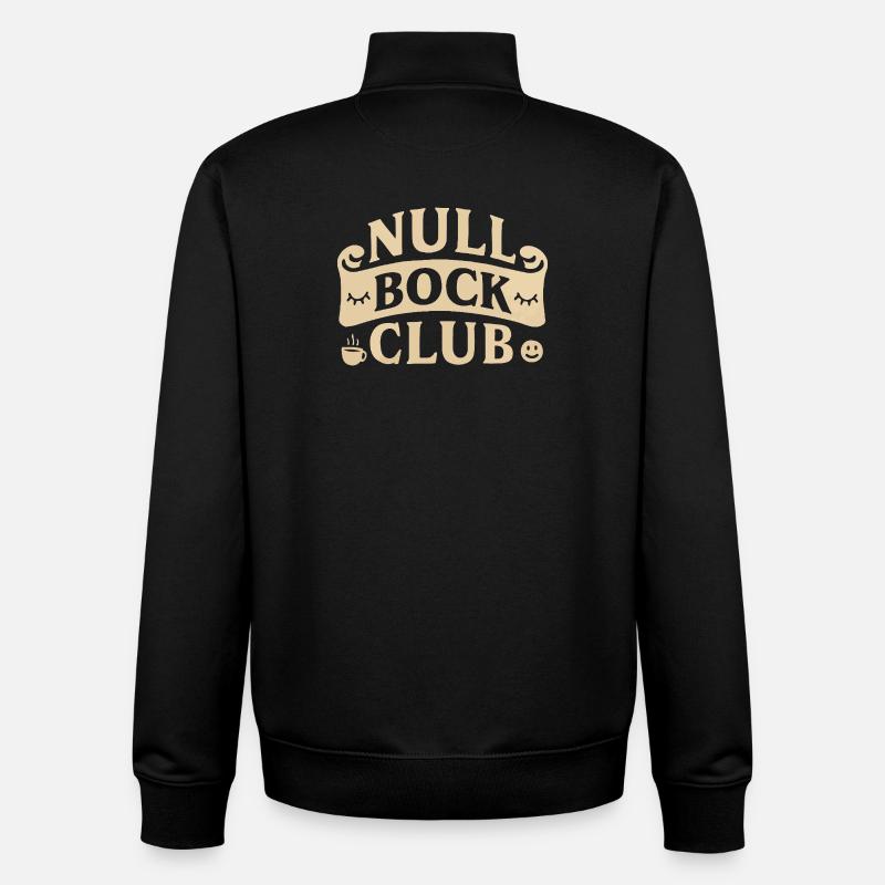 Null Bock Club – Déclaration drôle - Sweat zippé unisexe en coton bio Stanley/Stella - noir