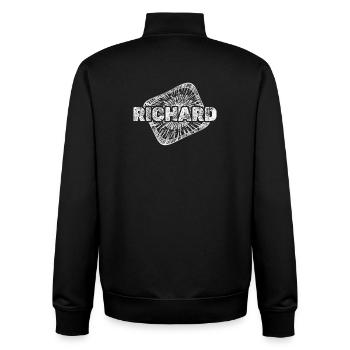 RICHARD Strahlenlogo Druck - Unisex Organic Zip Sweatshirt von Stanley/Stella - Schwarz - Hinten - AI Model Male 185 light (185cm)
