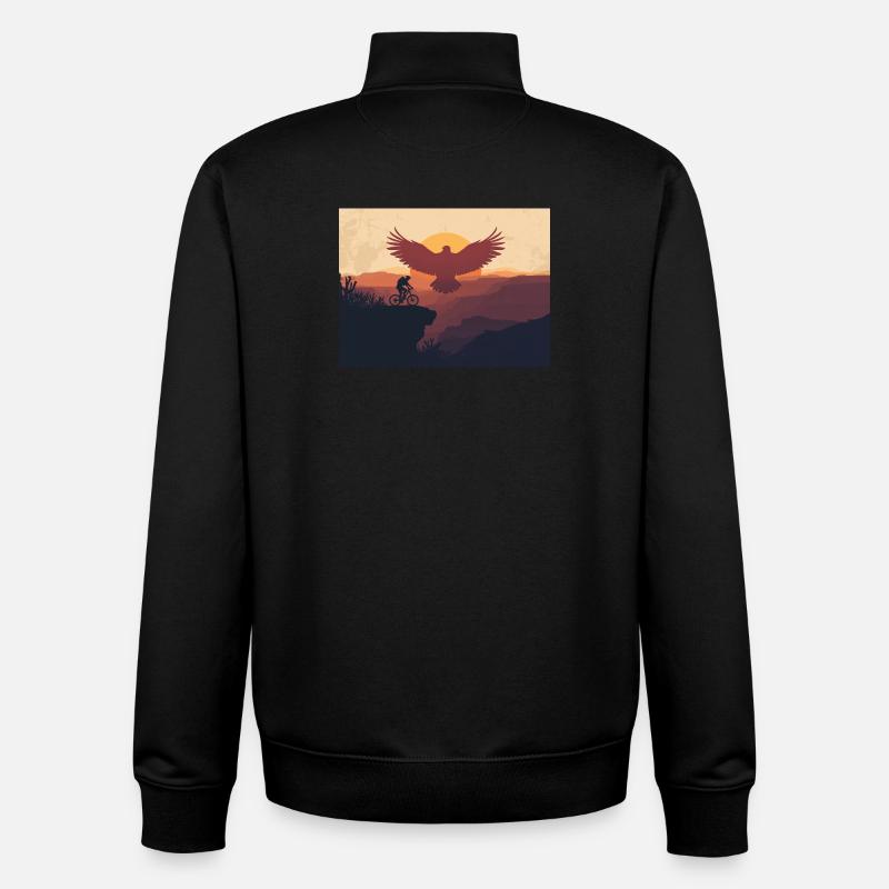 Cavalier soleil - Sweat zippé unisexe en coton bio Stanley/Stella - noir