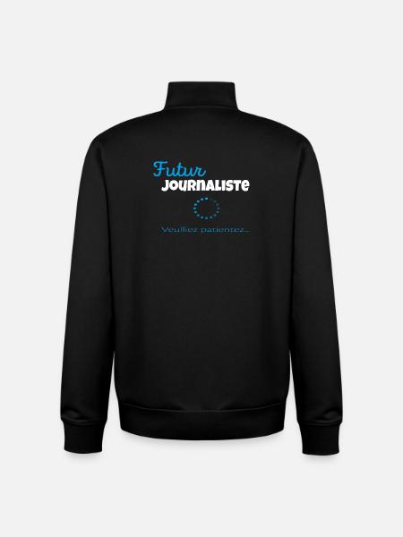 Future Journalist – Please Wait - Unisex Organic Zip Sweatshirt by Stanley/Stella - black