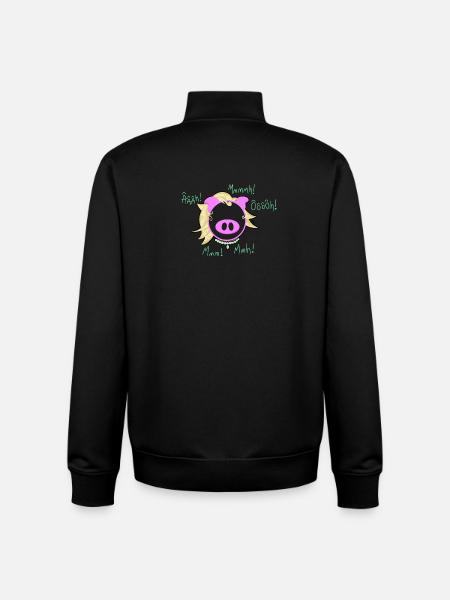 Cochon Glam’ Explosion - Sweat zippé unisexe en coton bio Stanley/Stella - noir