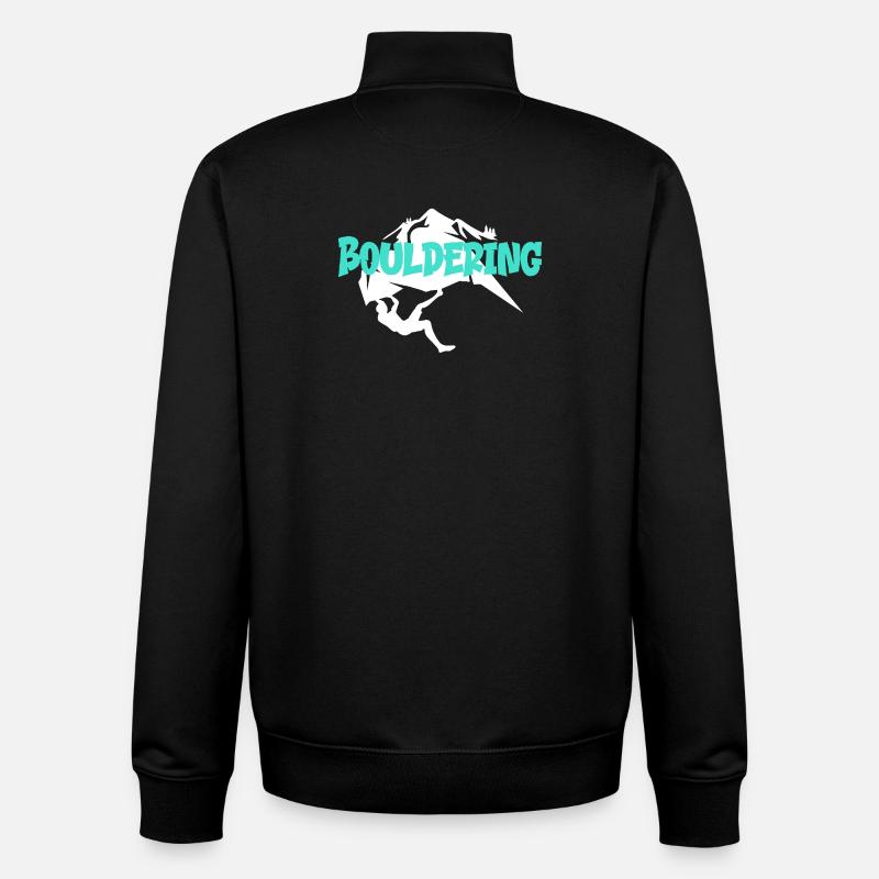 Boulder Bouldern Bloc - Sweat zippé unisexe en coton bio Stanley/Stella - noir