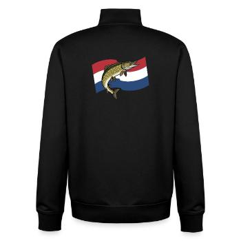 Hecht Angeln Niederlande Holland - Unisex Organic Zip Sweatshirt von Stanley/Stella - Schwarz - Hinten - AI Model Male 185 light (185cm)