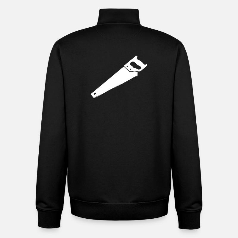Fuchsschwanz Säge Holzarbeit Vektor - Unisex Organic Zip Sweatshirt von Stanley/Stella - Schwarz