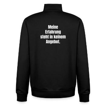 Meine Erfahrung steht in keinem Angebot - Unisex Organic Zip Sweatshirt von Stanley/Stella - Schwarz - Hinten - AI Model Male 185 light (185cm)