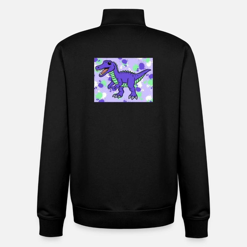 Baryonyx Dino - Sweat zippé unisexe en coton bio Stanley/Stella - noir