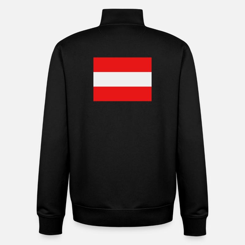 Drapeau autrichien - Sweat zippé unisexe en coton bio Stanley/Stella - noir