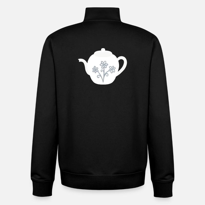Floraison florale de théière - Sweat zippé unisexe en coton bio Stanley/Stella - noir