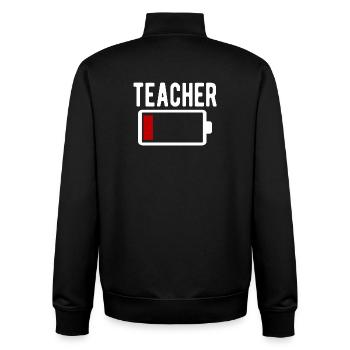 Batterie du professeur Travail drôle Drôle - Sweat zippé unisexe en coton bio Stanley/Stella - noir - Dos - AI Model Male 185 light (185cm)