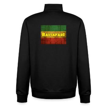 Rastafari - Sweat zippé unisexe en coton bio Stanley/Stella - noir - Dos - AI Model Male 185 light (185cm)