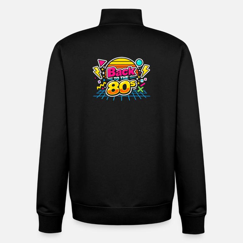 Back to the 80s - Unisex Organic Zip Sweatshirt von Stanley/Stella - Schwarz
