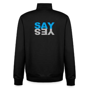 SAY YES - Unisex Organic Zip Sweatshirt von Stanley/Stella - Schwarz - Hinten - AI Model Male 185 light (185cm)