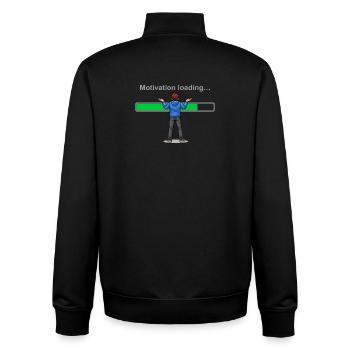 Motivationslade... Bitte warten Sie - Unisex Organic Zip Sweatshirt von Stanley/Stella - Schwarz - Hinten - AI Model Male 185 light (185cm)