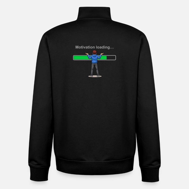 Motivationslade... Bitte warten Sie - Unisex Organic Zip Sweatshirt von Stanley/Stella - Schwarz