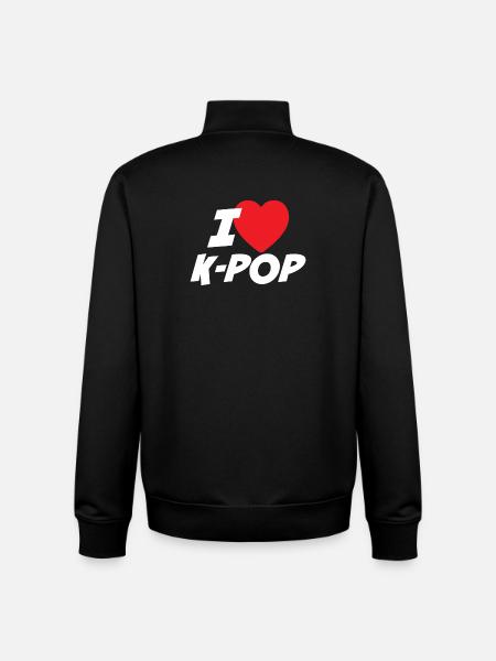 I love K-POP - Unisex Organic Zip Sweatshirt by Stanley/Stella - black