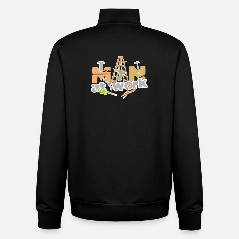 Man_at_work - Unisex Organic Zip Sweatshirt by Stanley/Stella - black