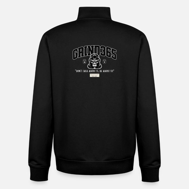 Grind365 Be About it - Unisex Organic Zip Sweatshirt by Stanley/Stella - black