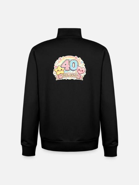 40 Still Cute – Kawaii Cheers - Unisex Organic Zip Sweatshirt by Stanley/Stella - black