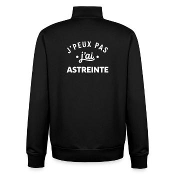 Astreinte humour d'équipe - Sweat zippé unisexe en coton bio Stanley/Stella - noir - Dos - AI Model Male 185 light (185cm)
