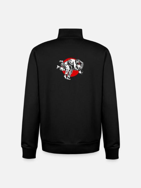 judo-uchi-mata-illu-japan-karstistyle - Unisex Organic Zip Sweatshirt by Stanley/Stella - black