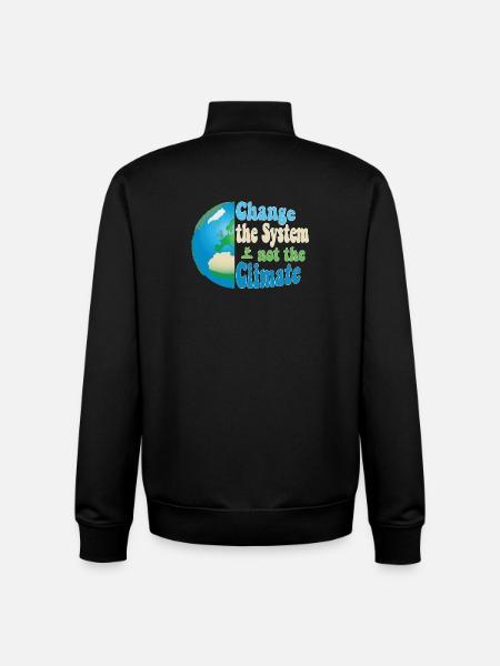 Changer le système, pas le climat - Sweat zippé unisexe en coton bio Stanley/Stella - noir