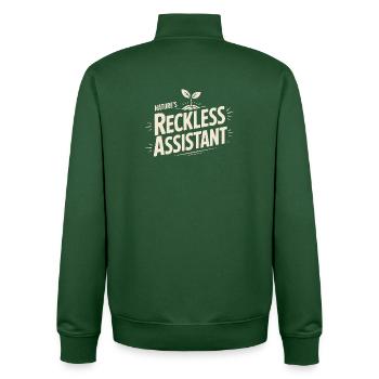 Nature's Reckless Assistant - Unisex Organic Zip Sweatshirt by Stanley/Stella - bottle green - Back - AI Model Male 185 dark (185cm)