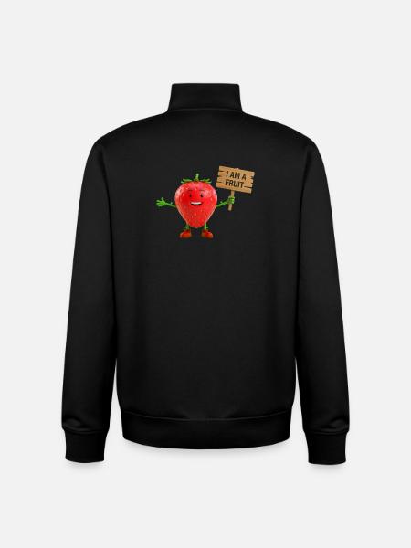 Fraise avec un panneau - Sweat zippé unisexe en coton bio Stanley/Stella - noir