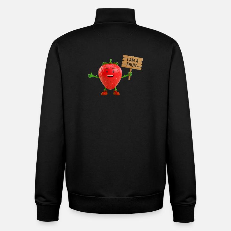 Erdbeere mit einem Schild - Unisex Organic Zip Sweatshirt von Stanley/Stella - Schwarz