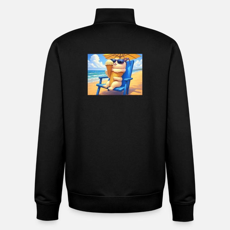 Strand Bunny Eiscreme Sonnenbrille - Unisex Organic Zip Sweatshirt von Stanley/Stella - Schwarz