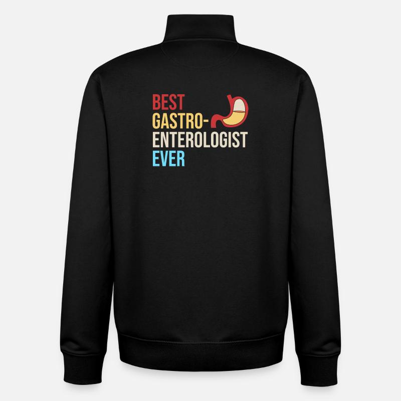 Gastro-entérologie - Sweat zippé unisexe en coton bio Stanley/Stella - noir