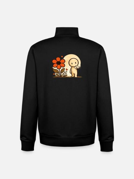 Der kleine Gedanke | Blume - Unisex Organic Zip Sweatshirt von Stanley/Stella - Schwarz