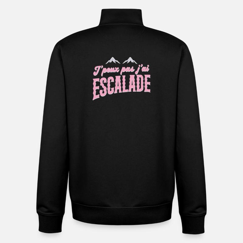 Escalade Rose Retro J'peux pas - Sweat zippé unisexe en coton bio Stanley/Stella - noir