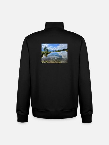 Alpensee Spiegelbild Panorama - Unisex Organic Zip Sweatshirt von Stanley/Stella - Schwarz