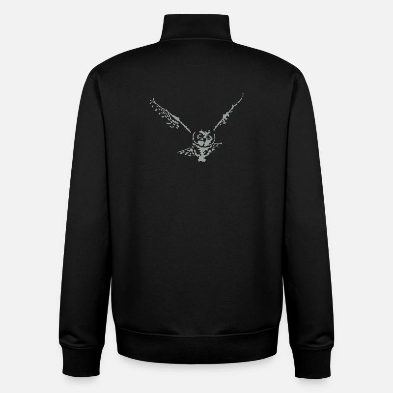 Eule - Unisex Organic Zip Sweatshirt von Stanley/Stella - Schwarz