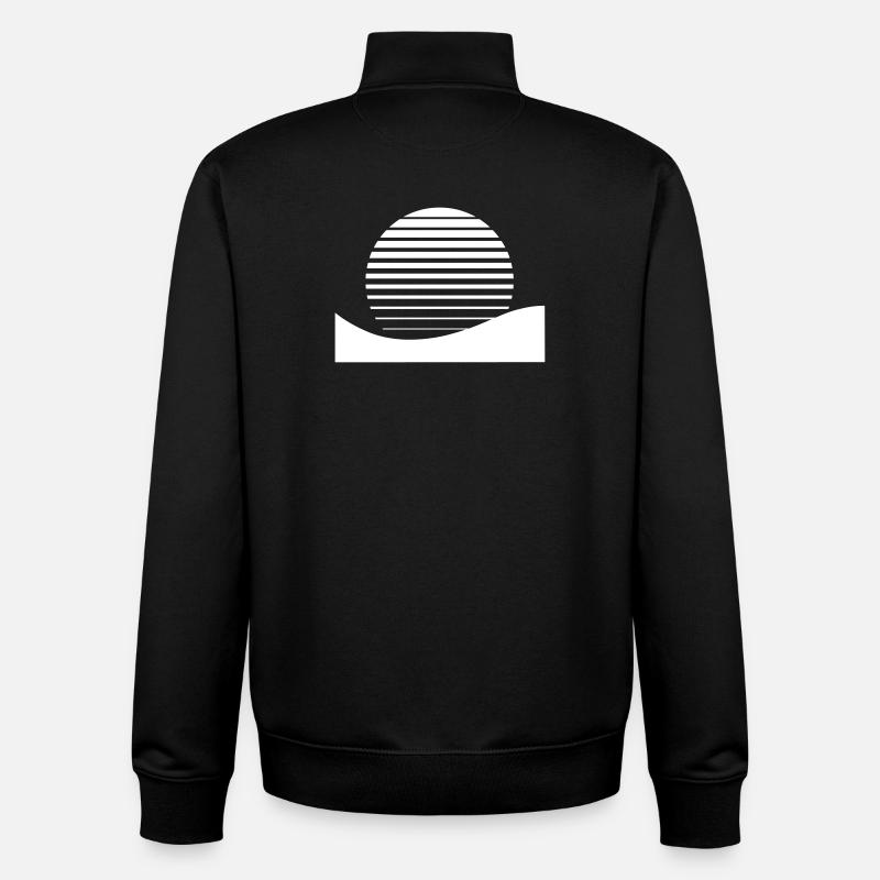 Lever du soleil - Sweat zippé unisexe en coton bio Stanley/Stella - noir