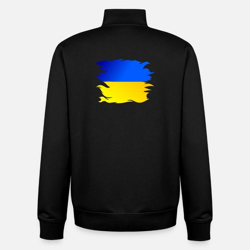 Drapeau de l’Ukraine Drapeau - Sweat zippé unisexe en coton bio Stanley/Stella - noir