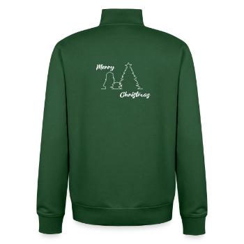 Santa peeing on Tree, Merry Christmas, Weihnachten - Unisex Organic Zip Sweatshirt von Stanley/Stella - Flaschengrün - Hinten - AI Model Male 185 dark (185cm)