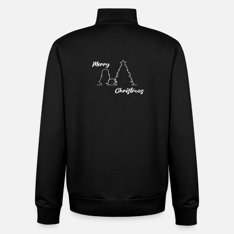 Père Noël sur l’arbre, Joyeux Noël, Noël - Sweat zippé unisexe en coton bio Stanley/Stella - noir